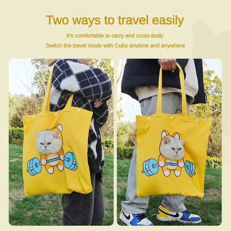 Whisker-Window Canvas Carrier Tote